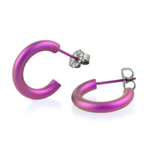 Small 12mm Pink Round Hoop Earrings